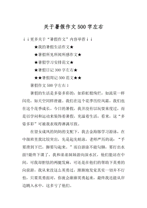 关于暑假作文500字左右精编.docx