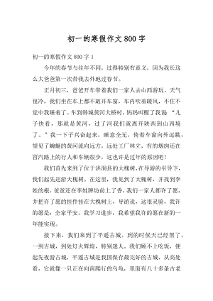 初一的寒假作文800字汇总.docx