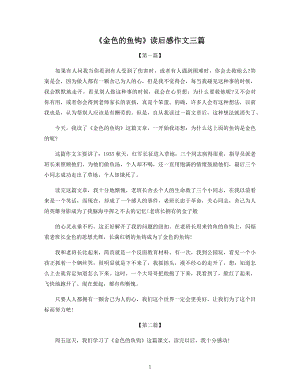 《金色的鱼钩》读后感作文三篇.docx