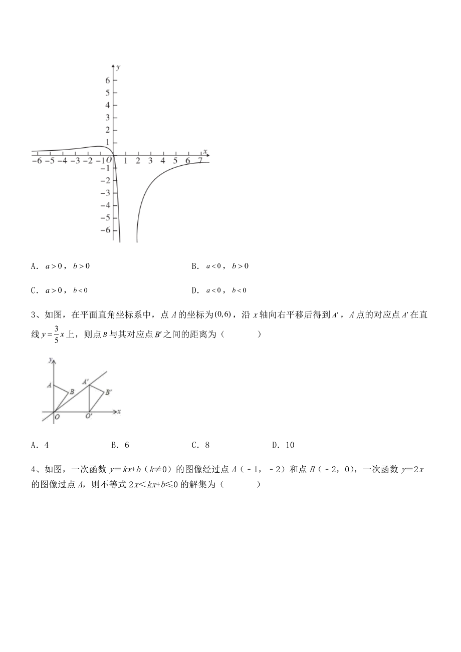 人教版八年级数学下册第十九章-一次函数难点解析试卷(含答案详细解析).docx_第2页