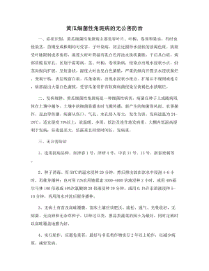 黄瓜细菌性角斑病的无公害防治.docx