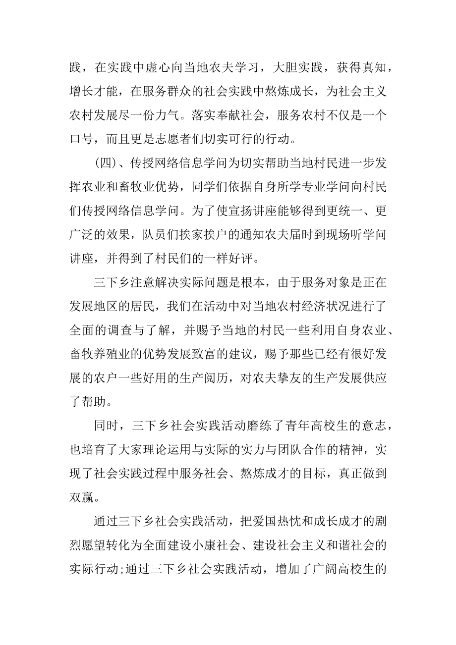 2022年大学生三下乡实践活动实习报告范文优质.docx_第2页