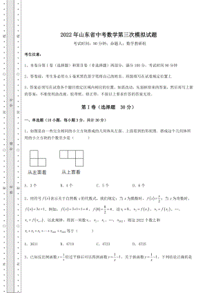 【历年真题】2022年山东省中考数学第三次模拟试题(含答案及解析).docx