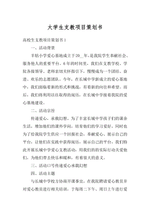 大学生支教项目策划书范文.docx