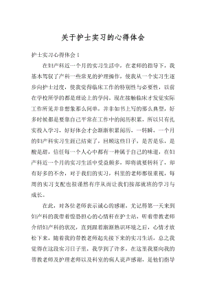 关于护士实习的心得体会例文.docx