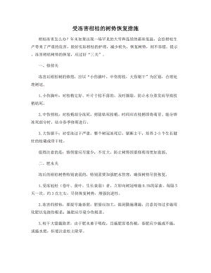 受冻害柑桔的树势恢复措施.docx