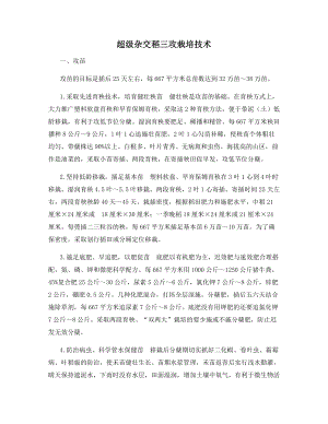 超级杂交稻三攻栽培技术.docx