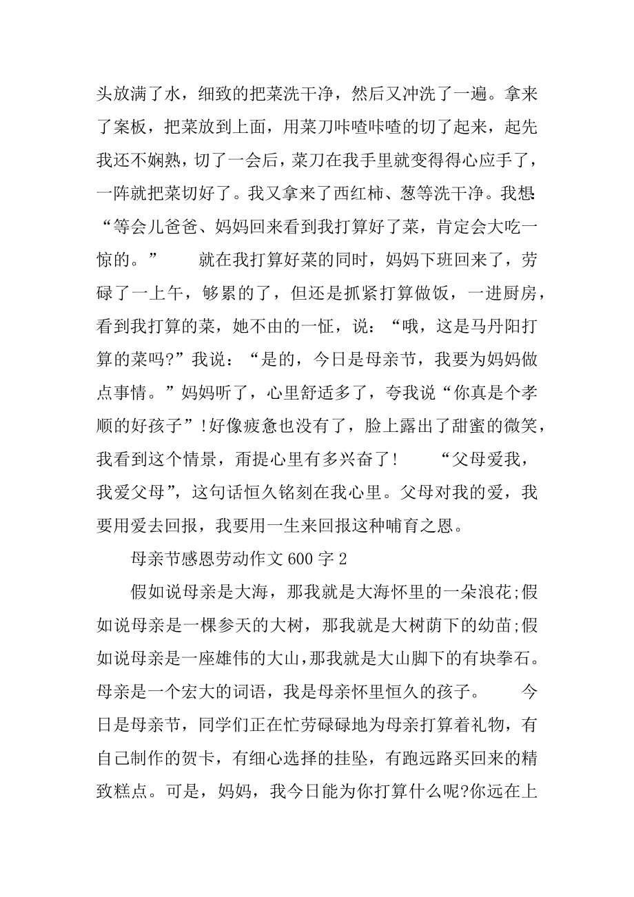 母亲节感恩劳动作文600字汇总.docx_第2页