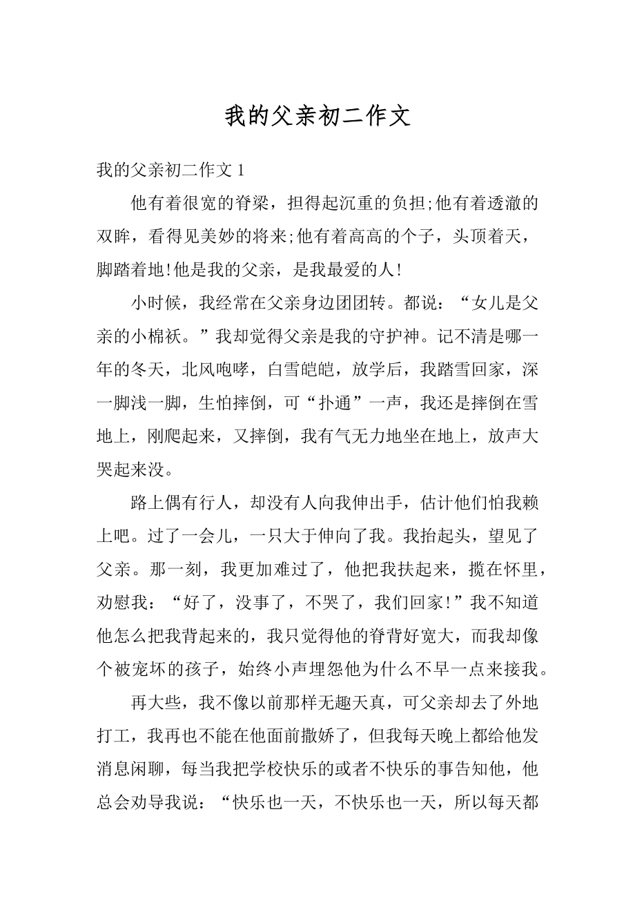 我的父亲初二作文精品.docx_第1页