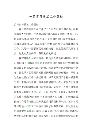 公司实习员工工作总结范文.docx