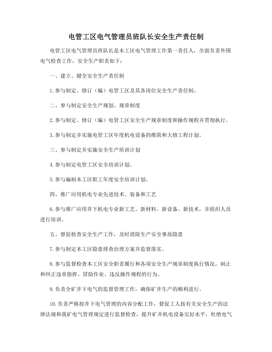 电管工区电气管理员班队长安全生产责任制.docx_第1页