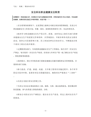 安全科长职业健康安全职责.docx