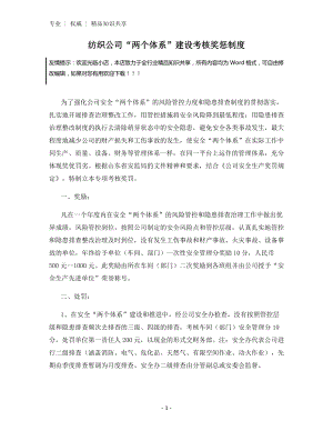 纺织公司“两个体系”建设考核奖惩制度.docx