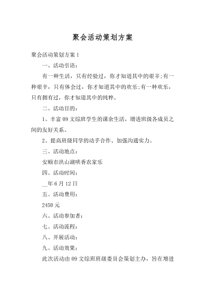 聚会活动策划方案汇总.docx