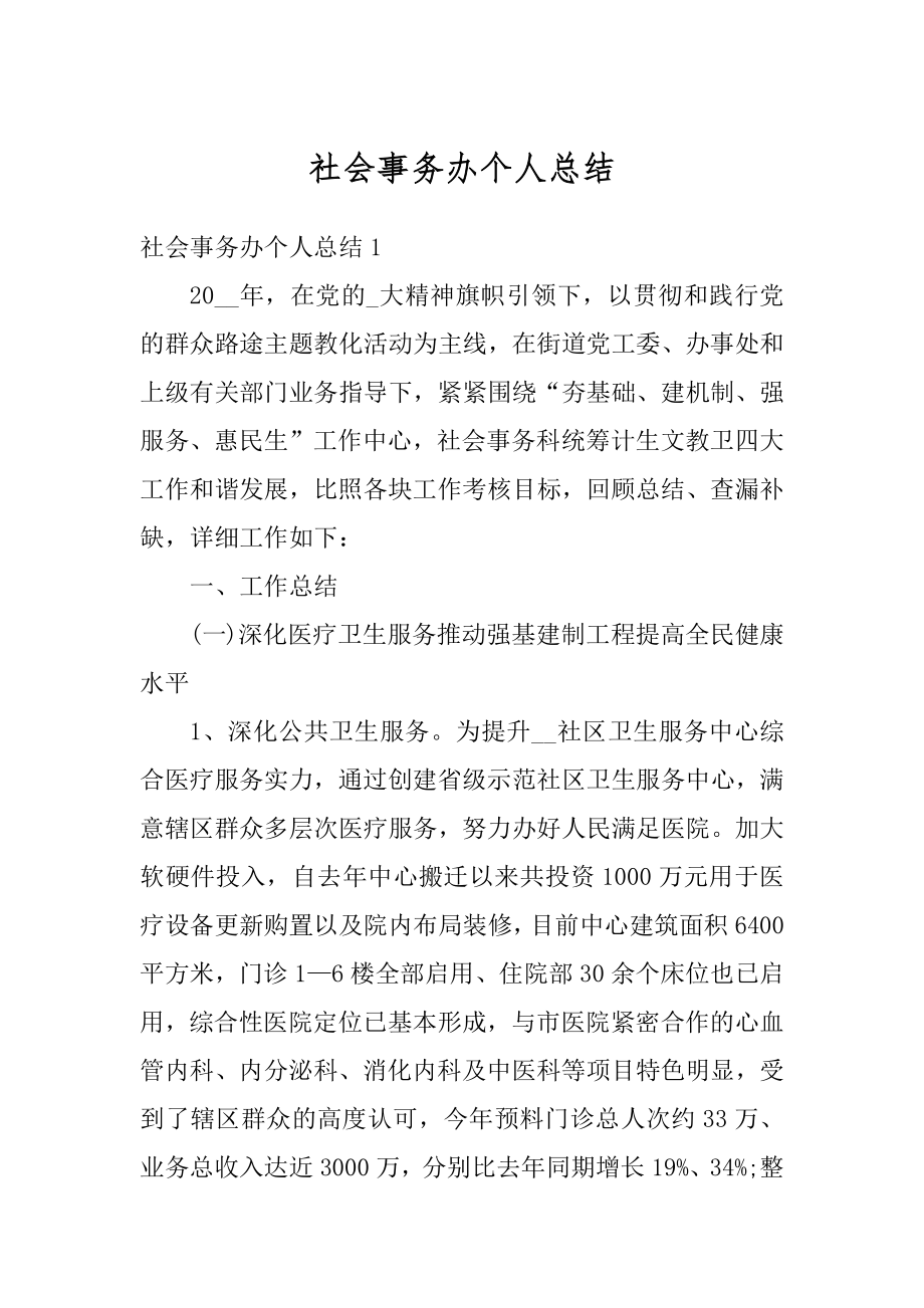 社会事务办个人总结优质.docx_第1页