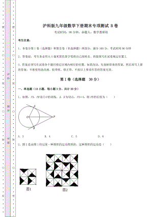 2022年最新沪科版九年级数学下册期末专项测试-B卷(含答案解析).docx