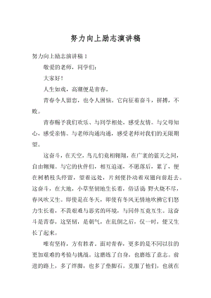 努力向上励志演讲稿范文.docx