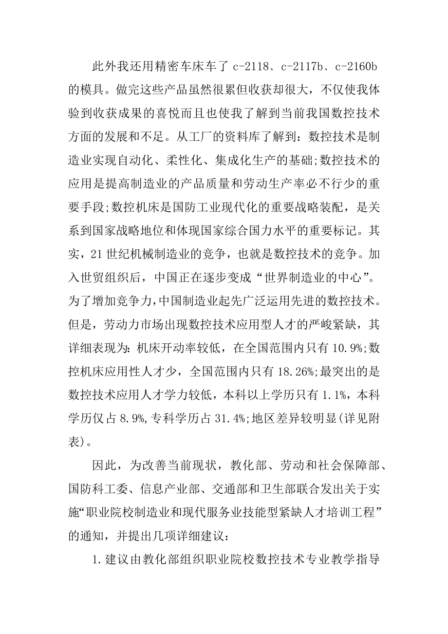 数控专业学生实习报告600字汇编.docx_第2页