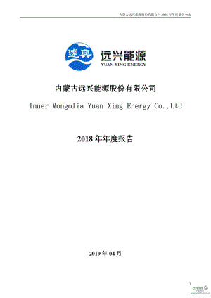 远兴能源：2018年年度报告.PDF