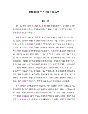 仓库2021个人年度工作总结.docx