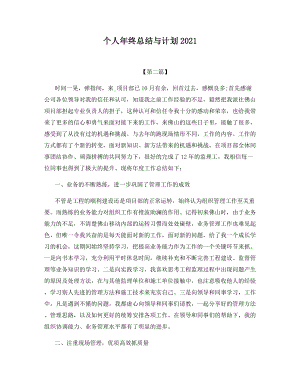 个人年终总结与计划2021.docx