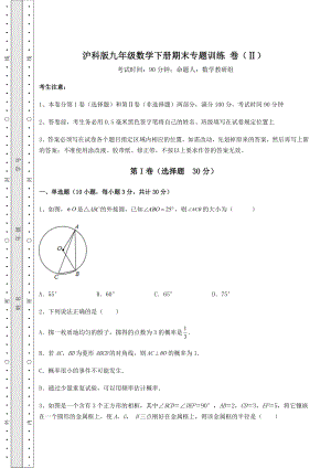 2022年精品解析沪科版九年级数学下册期末专题训练-卷(Ⅱ)(精选).docx