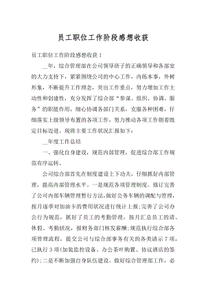 员工职位工作阶段感想收获范本.docx