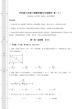 2022年沪科版八年级下册数学期末专项测评-卷(Ⅰ)(含答案及解析).docx