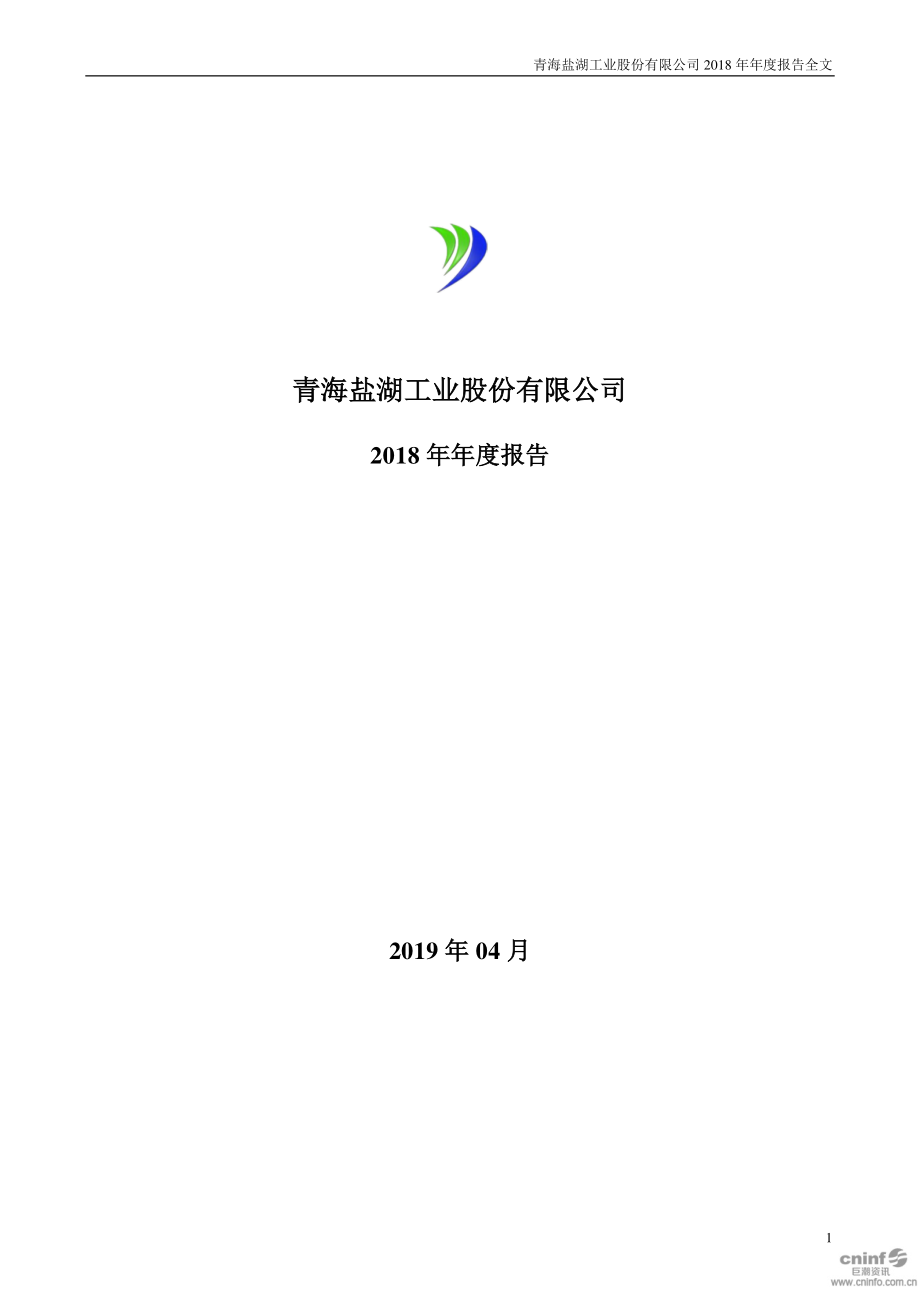 盐湖股份：2018年年度报告.PDF_第1页