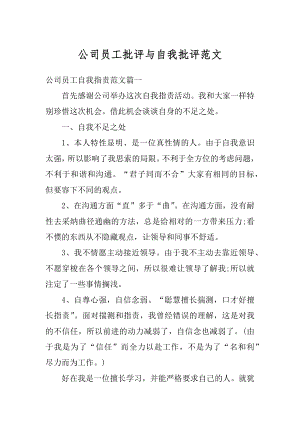 公司员工批评与自我批评范文例文.docx