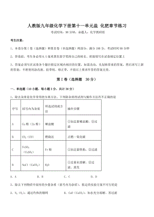 考点解析：人教版九年级化学下册第十一单元盐-化肥章节练习练习题(含详解).docx