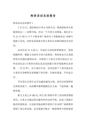 相亲活动总结报告精编.docx