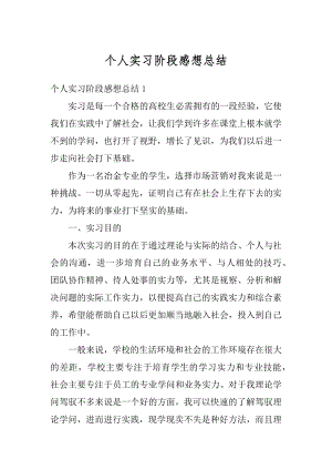 个人实习阶段感想总结例文.docx