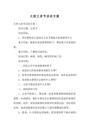 大班父亲节活动方案汇总.docx