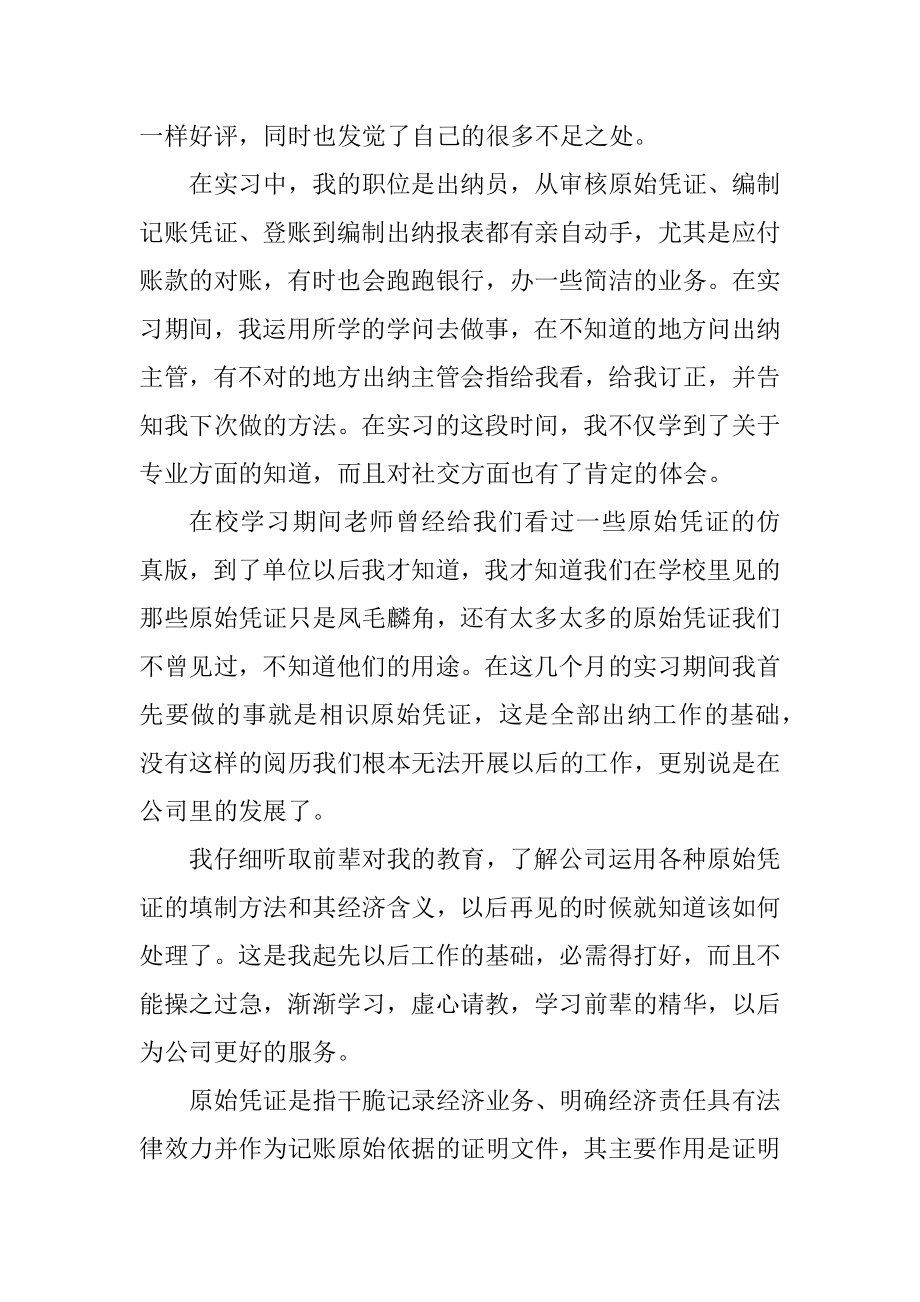 2022年大学生出纳实习报告范例.docx_第2页