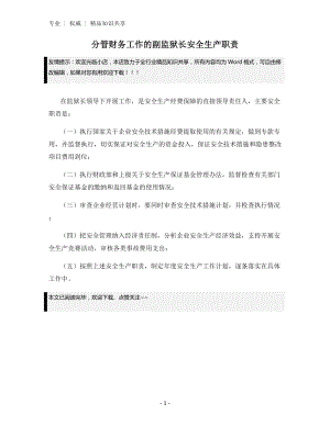 分管财务工作的副监狱长安全生产职责.docx