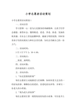 小学志愿者活动策划汇总.docx