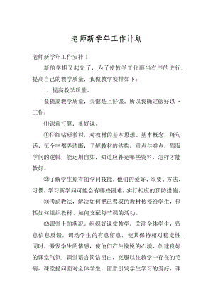 老师新学年工作计划优质.docx