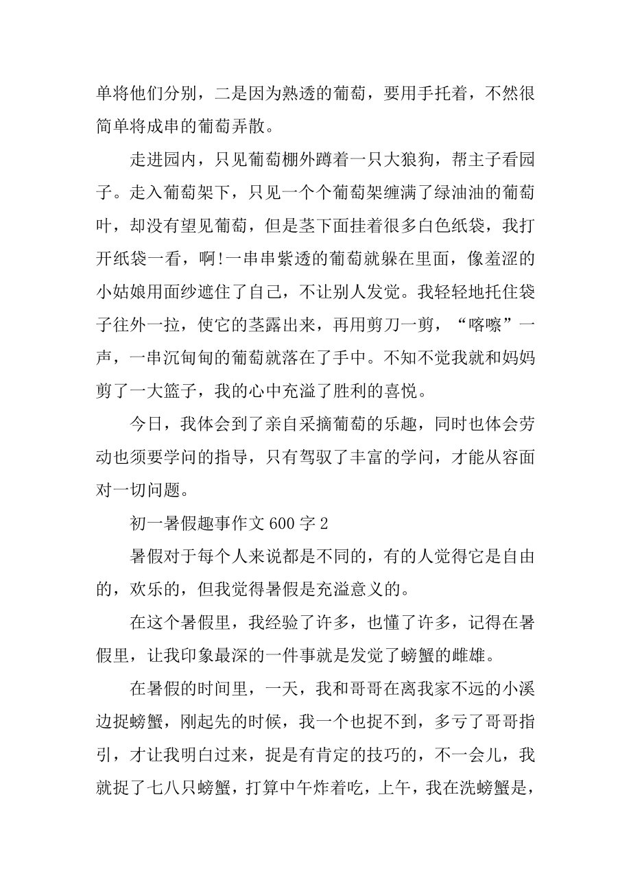 初一暑假趣事作文600字优质.docx_第2页