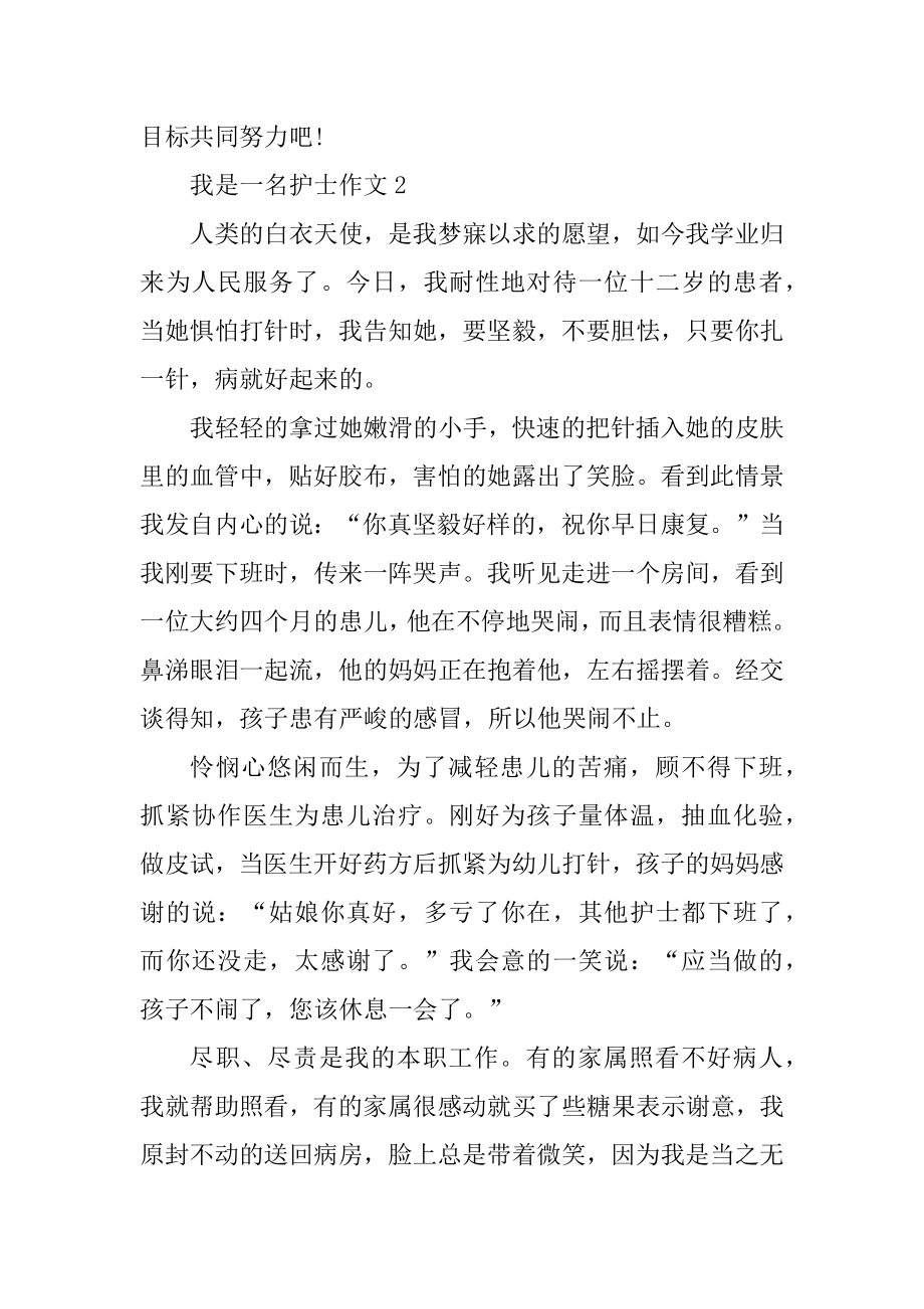 我是一名护士作文汇总.docx_第2页