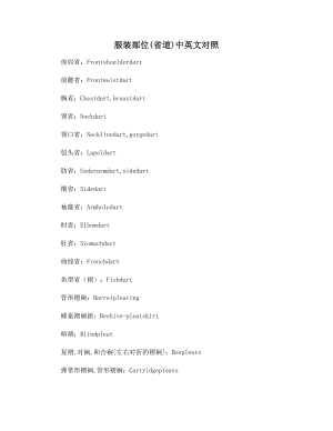 服装部位(省道)中英文对照.docx