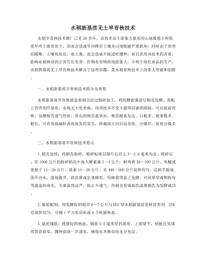 水稻新基质无土旱育秧技术.docx