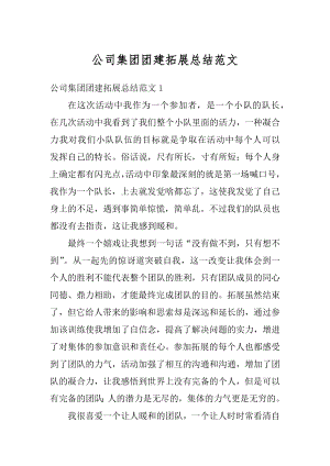 公司集团团建拓展总结范文精编.docx