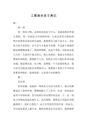 工程造价实习周记例文.docx