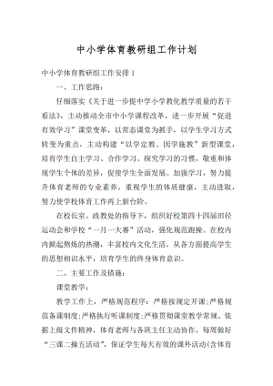 中小学体育教研组工作计划汇编.docx