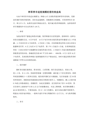 种草养羊适度规模经营的效益高.docx