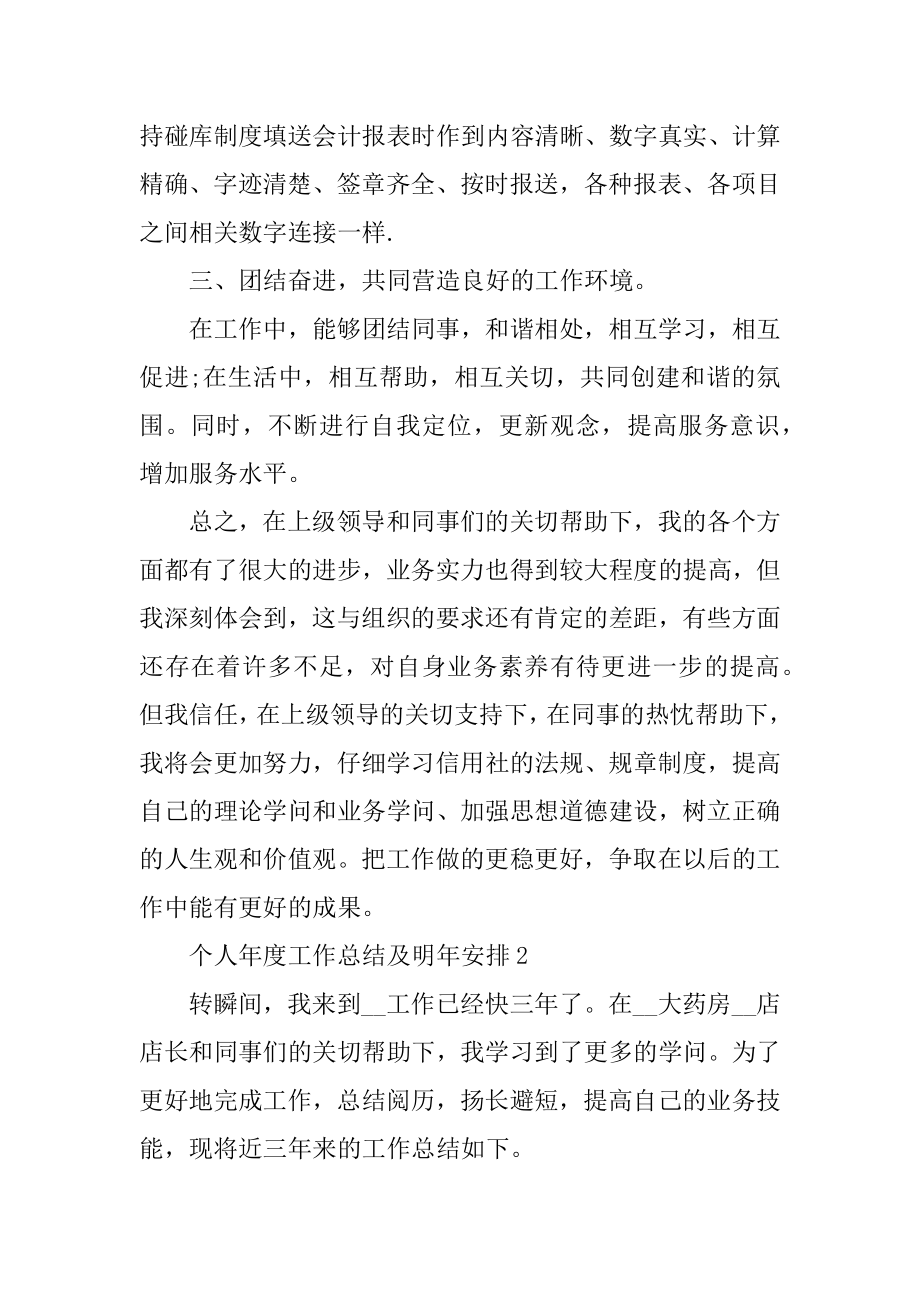 个人年度工作总结及明年计划七篇范文.docx_第2页