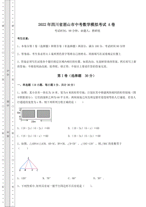 【真题汇编】2022年四川省眉山市中考数学模拟考试-A卷(含答案及详解).docx