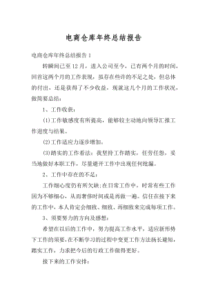 电商仓库年终总结报告汇编.docx