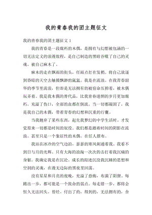 我的青春我的团主题征文最新.docx